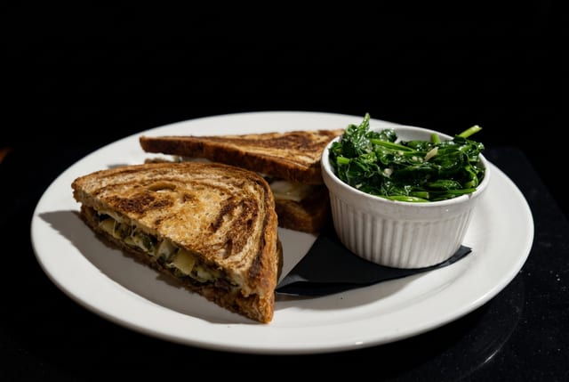 Mushroom-Spinach Patty Melt.