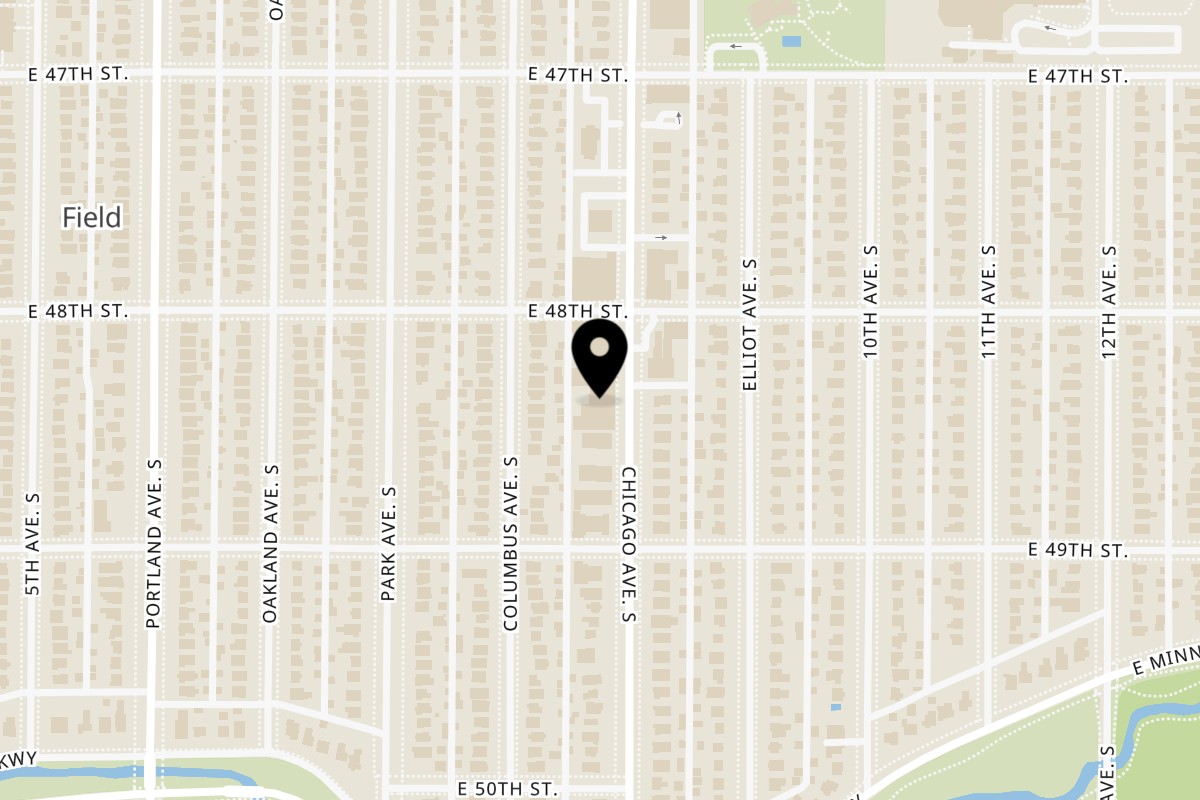 Map showing the location of The Creekside Supper Club on 4820 Chicago Ave in Minneapolis